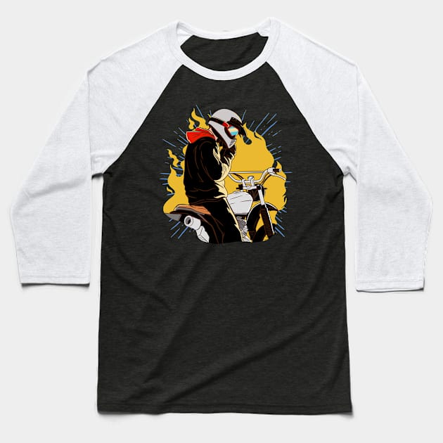 Motorcross Baseball T-Shirt by Artthree Studio